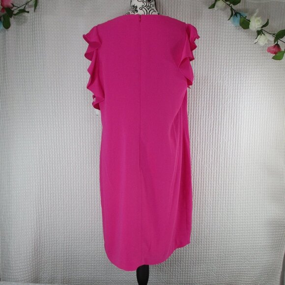 TRINA TURK Brilliant Fuchsia Ruffle Dress NWY Size 12 - Picture 5 of 9
